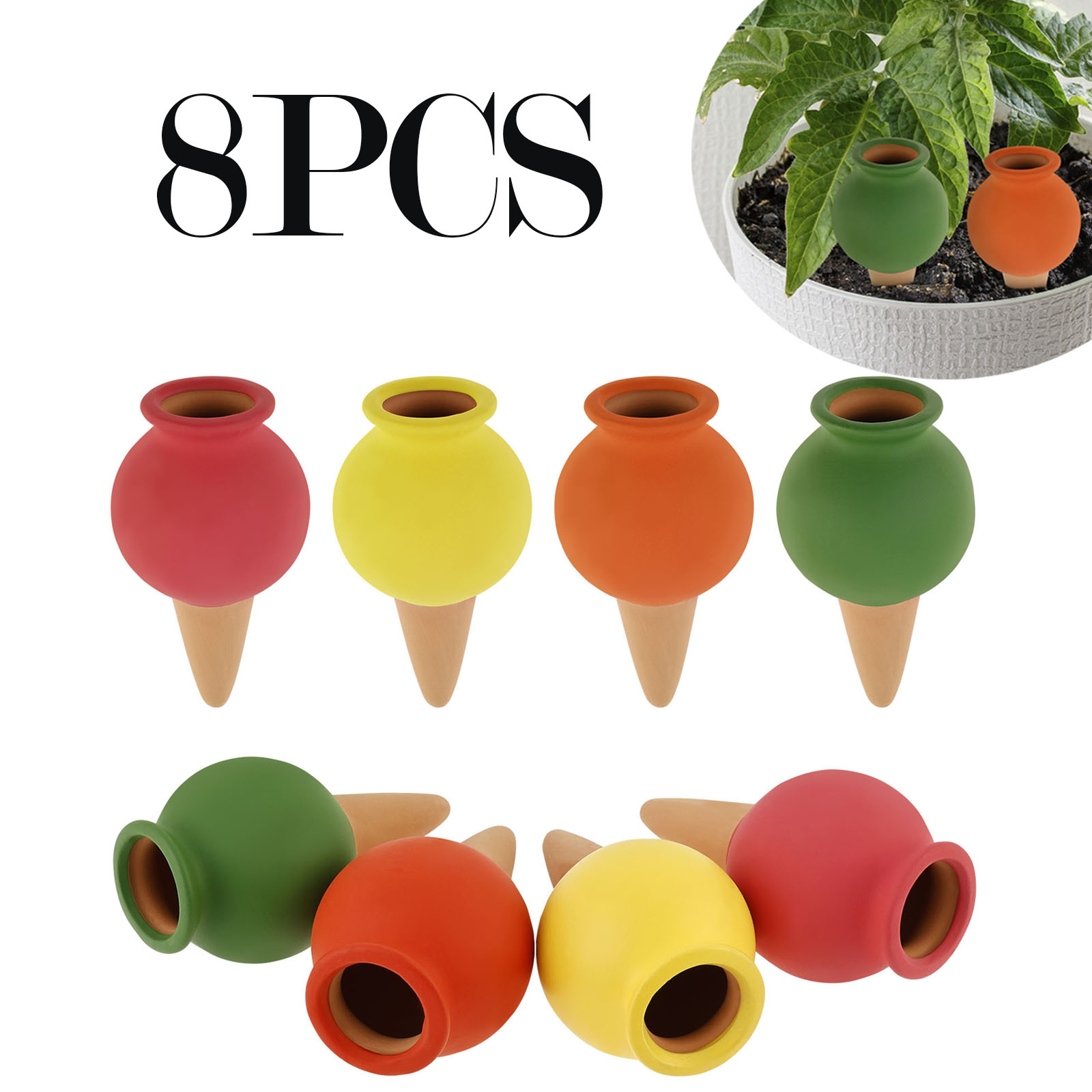 Self Watering Insert - 8Pcs 테라코타 자체 급수 스파이크 점토